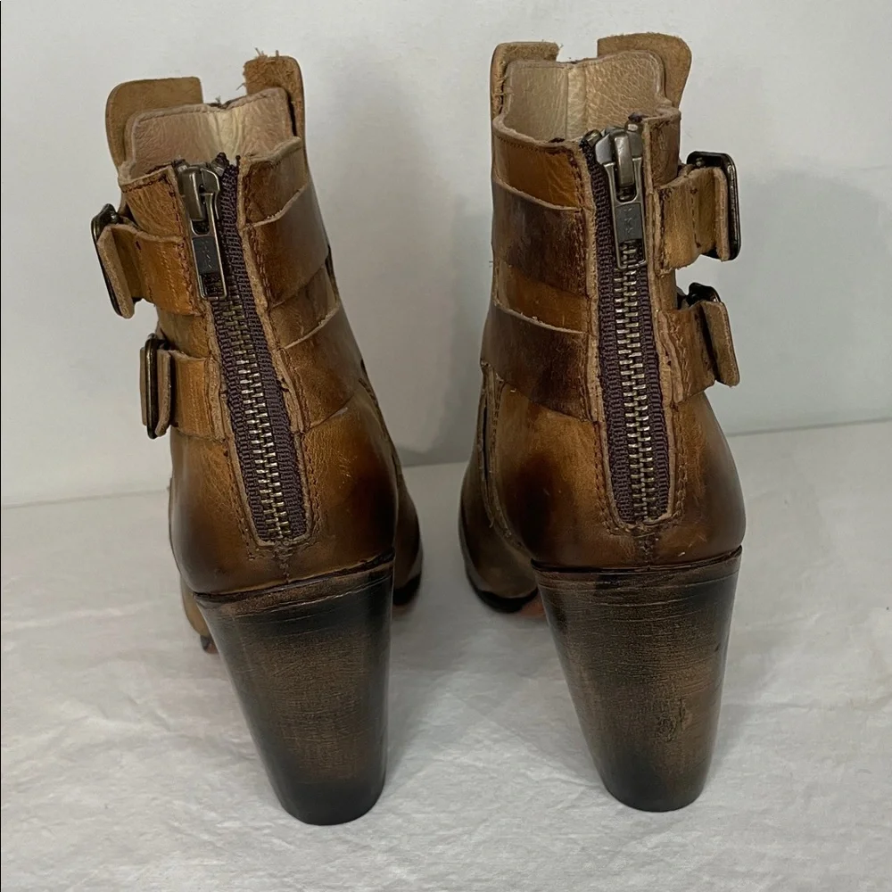 Freebird by Steven Malry Boho Brown Leather Lace Up Ankle Booties Heel Boots 9